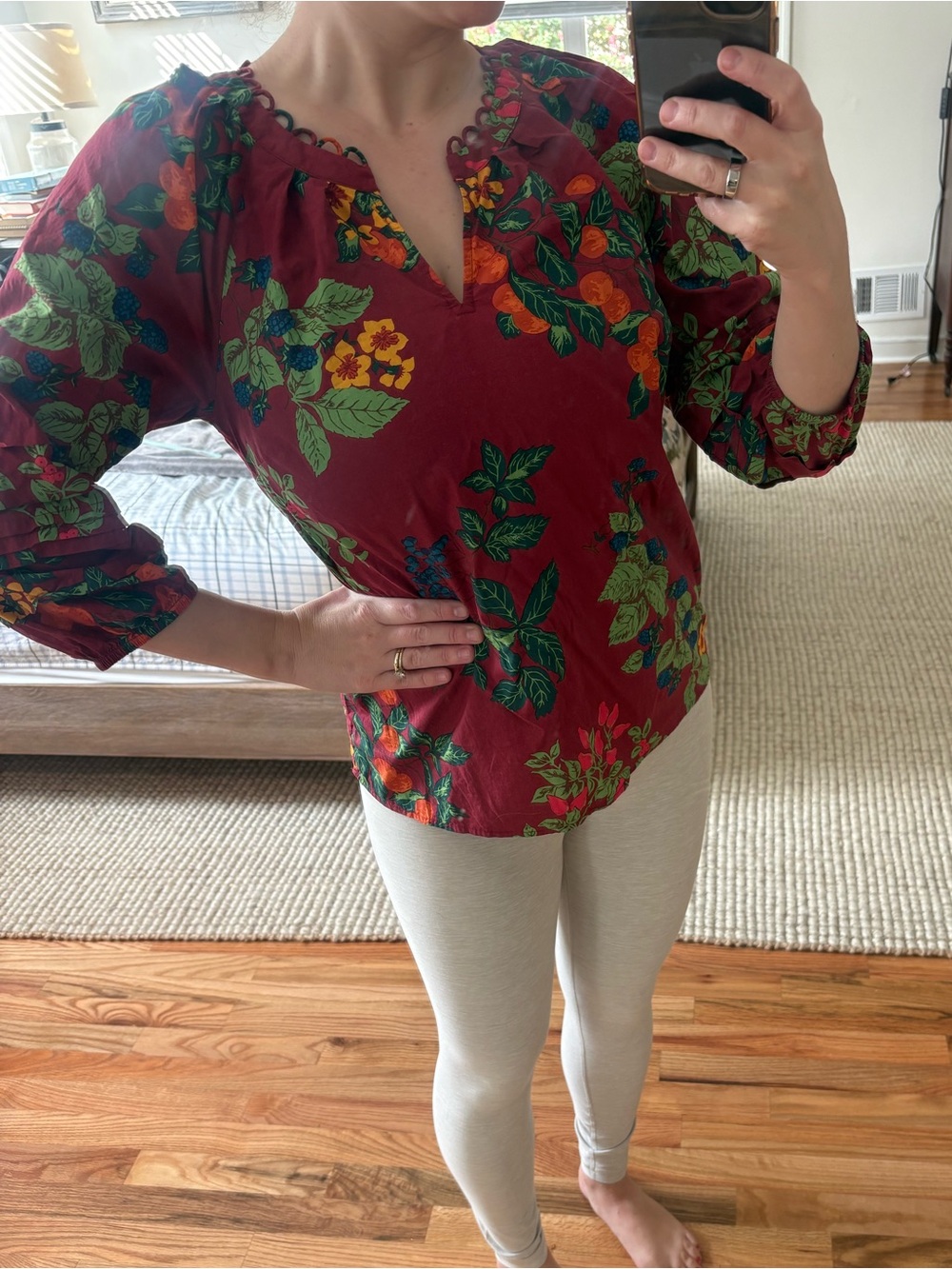 Talbots Cotton berry blouse